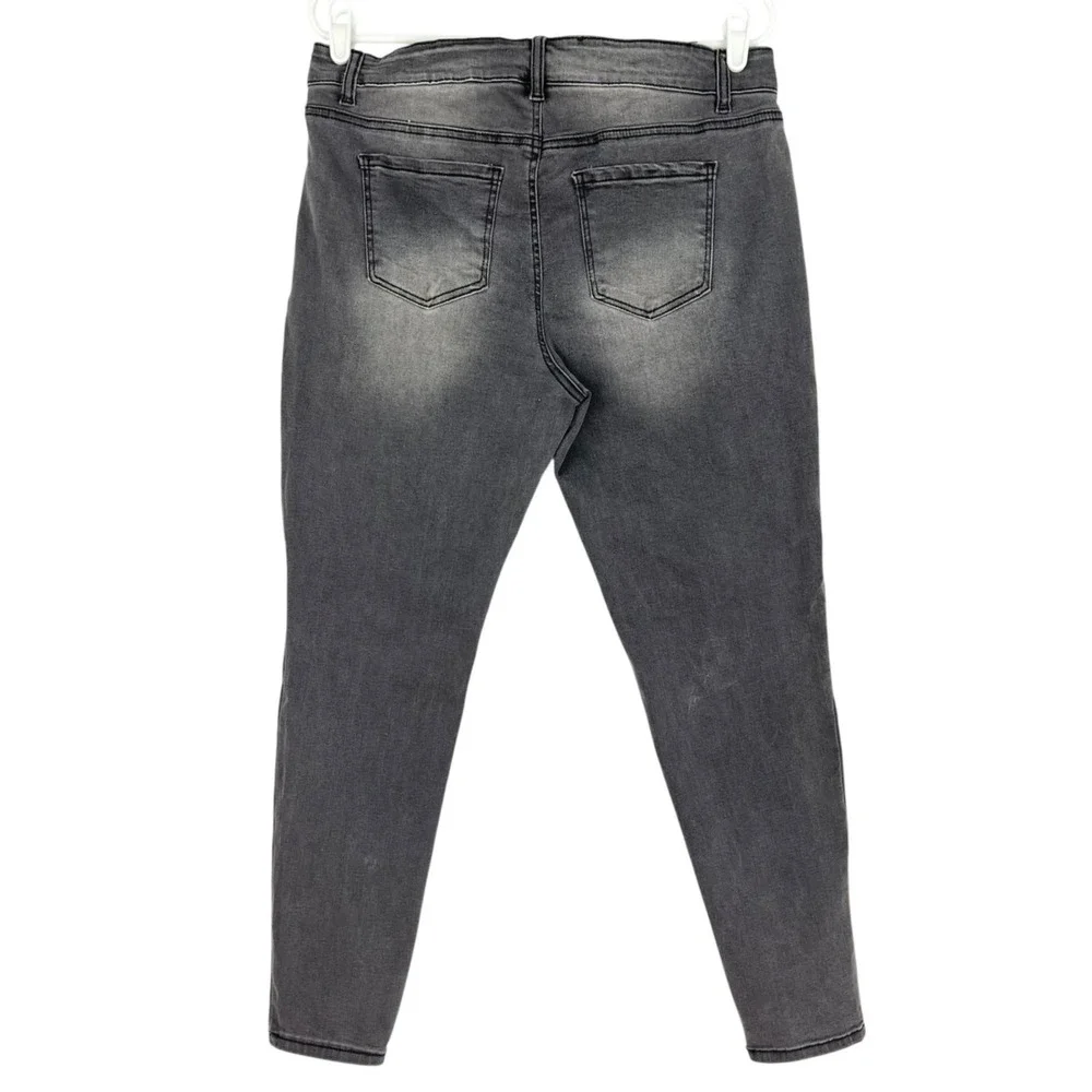 Time And Tru Women's Maternity Skinny Stretch Grey Denim Jeans Size L‎ 12-14 NWT